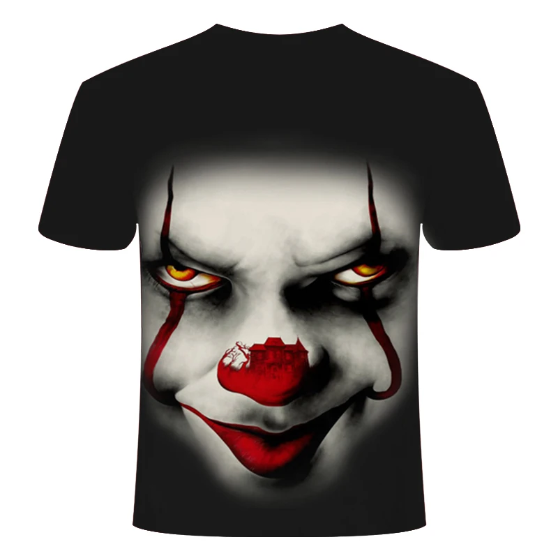 Horror Movie It 3d Printed T-shirt Men's Women's Summer Clown Casual Top |