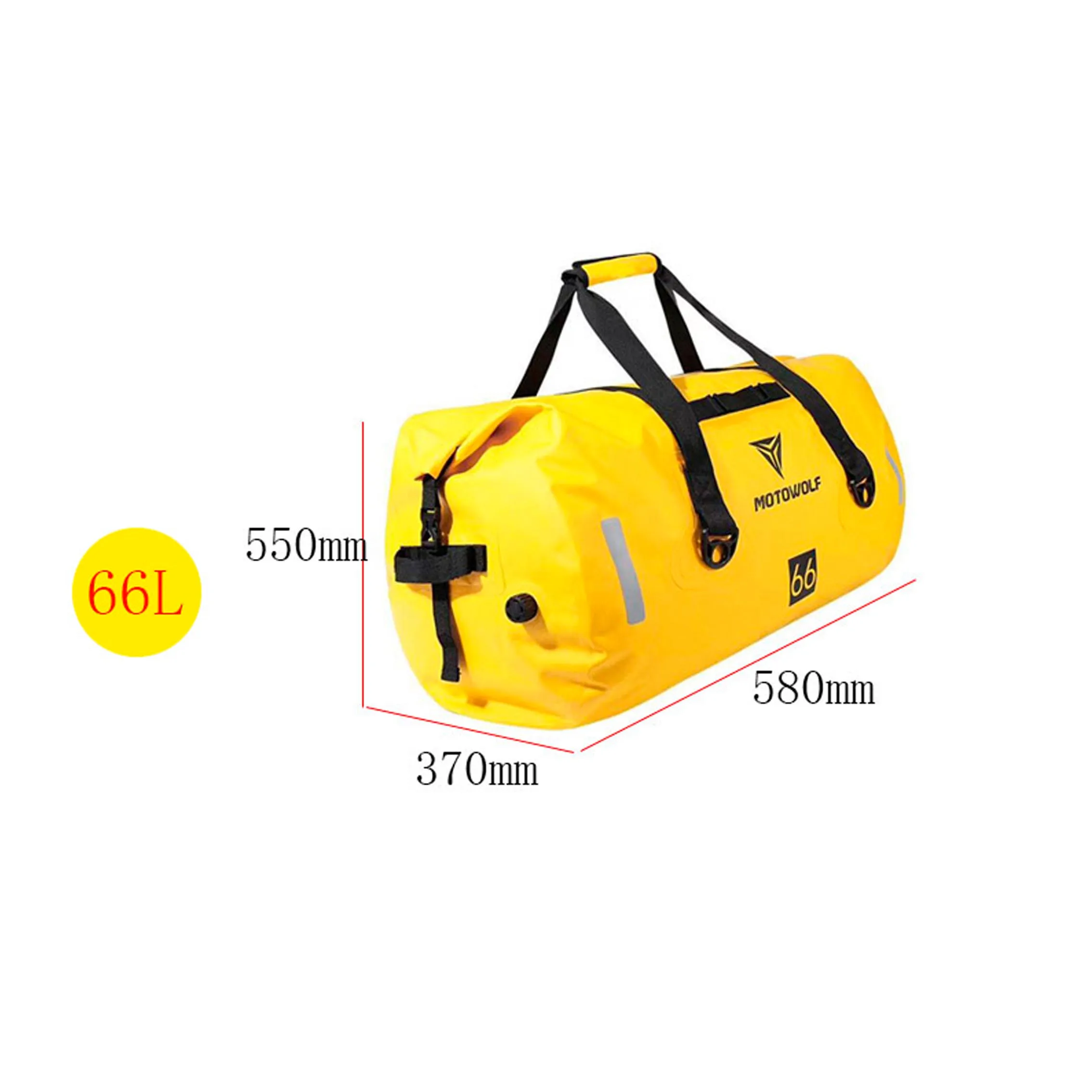66L Orange Сумка для мотоцикла на открытом воздухе, ПВХ, сухой мешок, водонепроницаемый 40L 66L 90L, сумка на плечо, дайвинг, плавание, туризм, вождение, путешествия, фитнес-сумка - Название цвета: 66L Orange