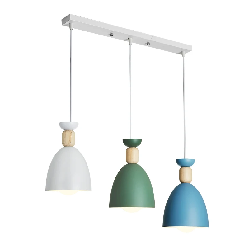 Современный минималистичный подвесной светильник E27 лампа из дерева и алюминия