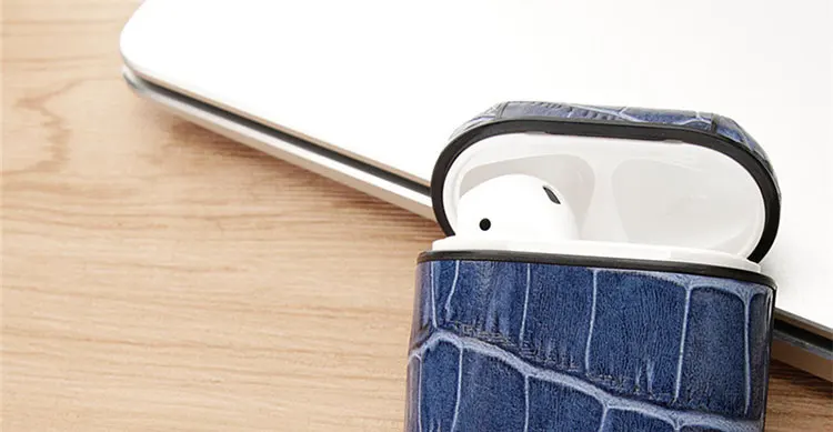 Сумка из натуральной кожи для apple airpod bluetooth беспроводной наушник чехол из крокодиловой кожи чехол для Air pod 1 2 Funda Чехол Коробка