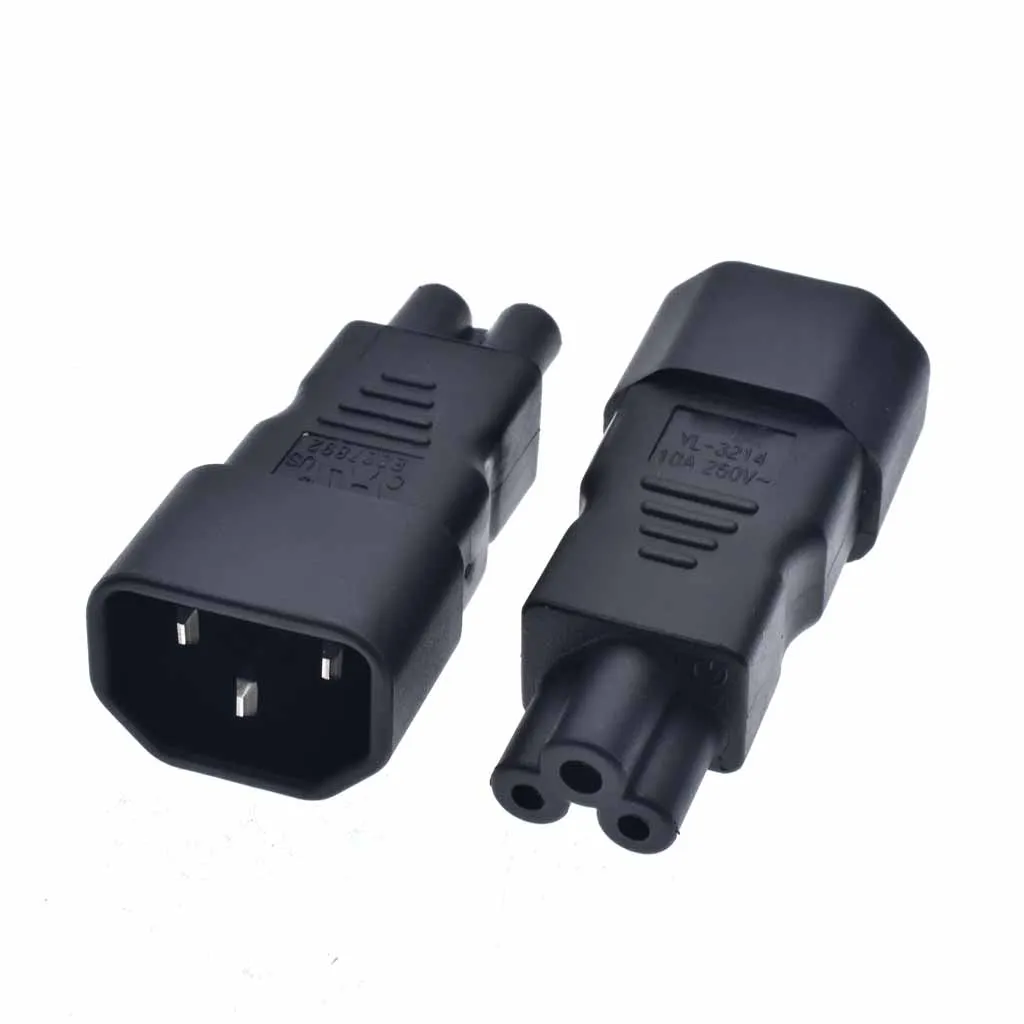 IEC320 Male C14 to Female C5 Socket Power Adapter Converter AC110-250V 10A C14 to C5 Power Socket Adapter, YL-0004