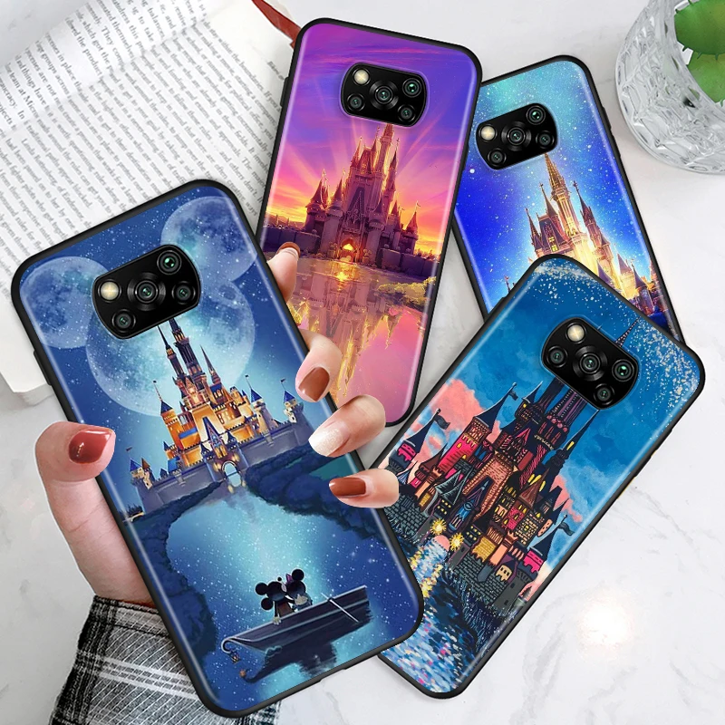 

Disney Castle For Xiaomi Poco X3 NFC GT M3 M2 X2 F3 F2 Pro C3 F1 Mi Play Mix 3 A2 A1 6X 5X Black Soft Phone Case
