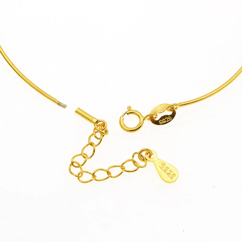 Real 925 Sterling Silver Screw Bracelet Bangle Handmade Rose Gold Beaded Spiral Bracelet DIY Jewelry Making Supplies Accessories