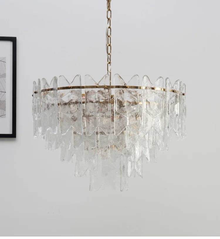 

Handmade glass chandelier post-modern light luxury Nordic living room dining bedroom bedroom entrance luxury lamp