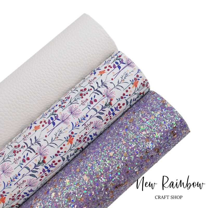 Новая Радуга 30x2 2 см/A4 красивые дикие цветы принт искусственная кожа для многих DIY