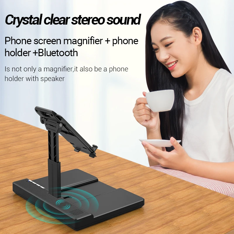 Новинка 2021 3 в 1 Bluetooth-динамик 12 дюймов HD 3D проектор экрана усилитель мобильного