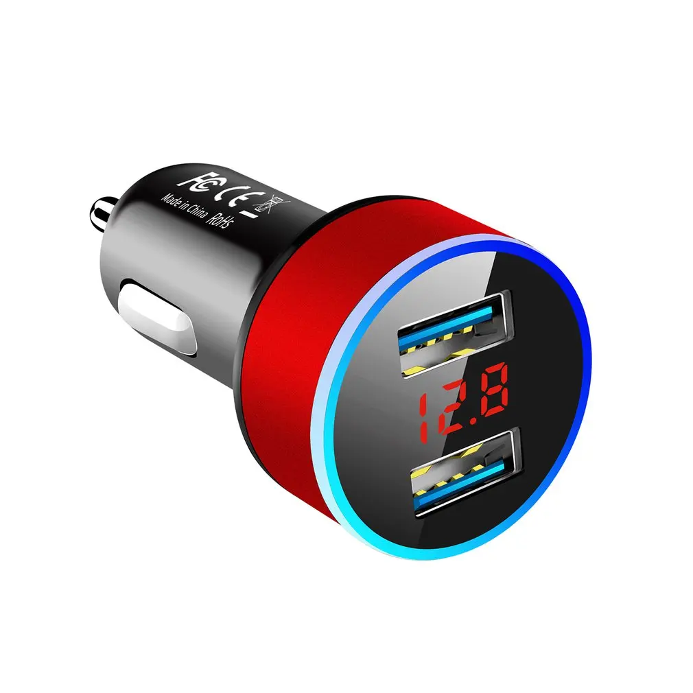 

3.1A Dual USB Car Charger With LED Display Universal Mobile Phone Car Chargers Fast Charging Adapter