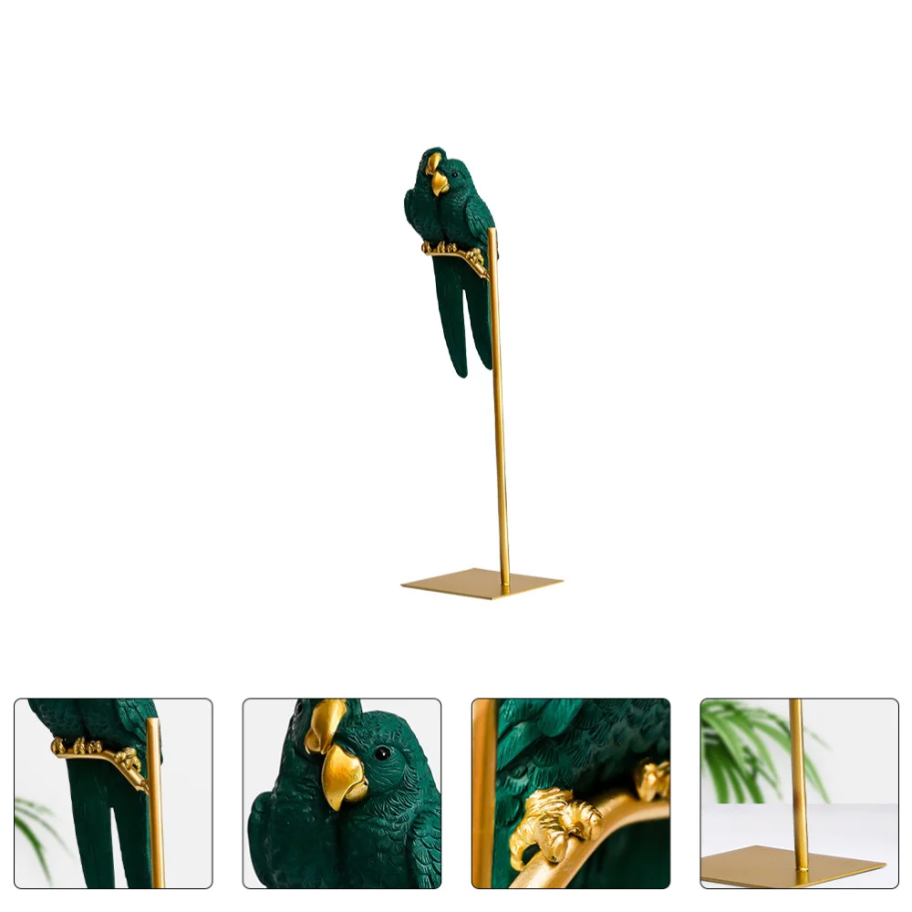 

Couple Parrot Decor Exquisite Parrot Adornment Tabletop Parrot Ornament