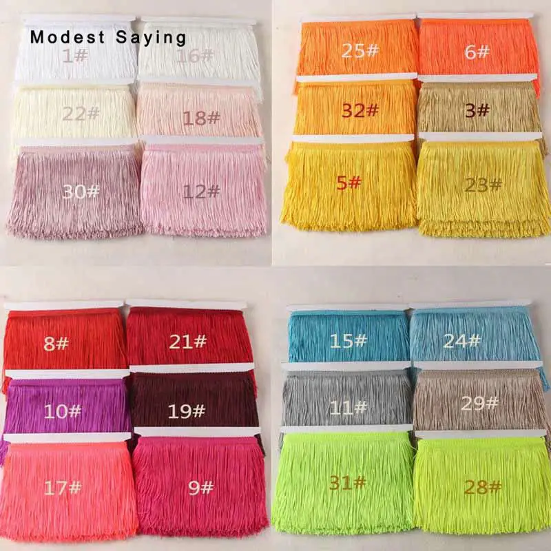 

10 Yards 10cm Lace Fringe Trim Tassel Fringe Trimming For DIY Latin Dress Evening Gown Clothes Garment Accessories Lace Ribbon