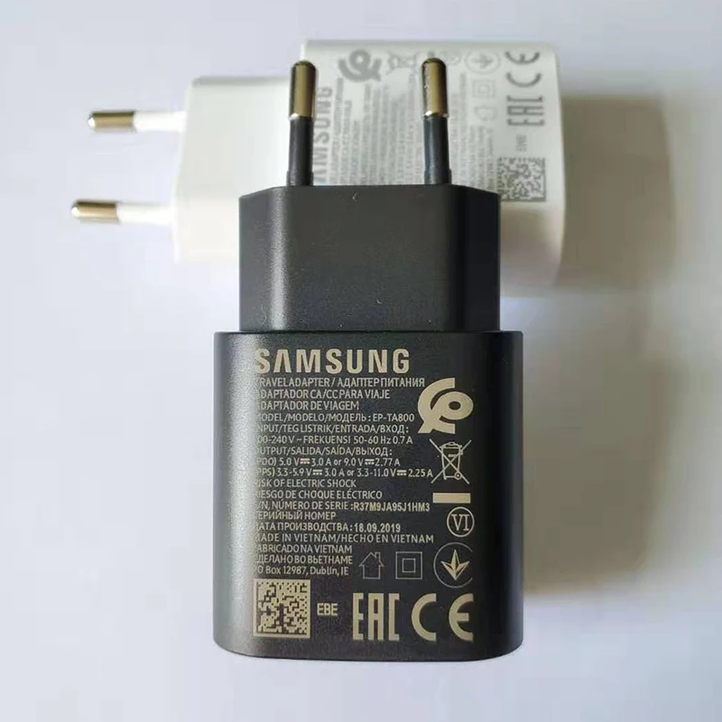 Супербыстрое зарядное устройство для Samsung Note 10 25 Вт ЕС Usb PD адаптер быстрой