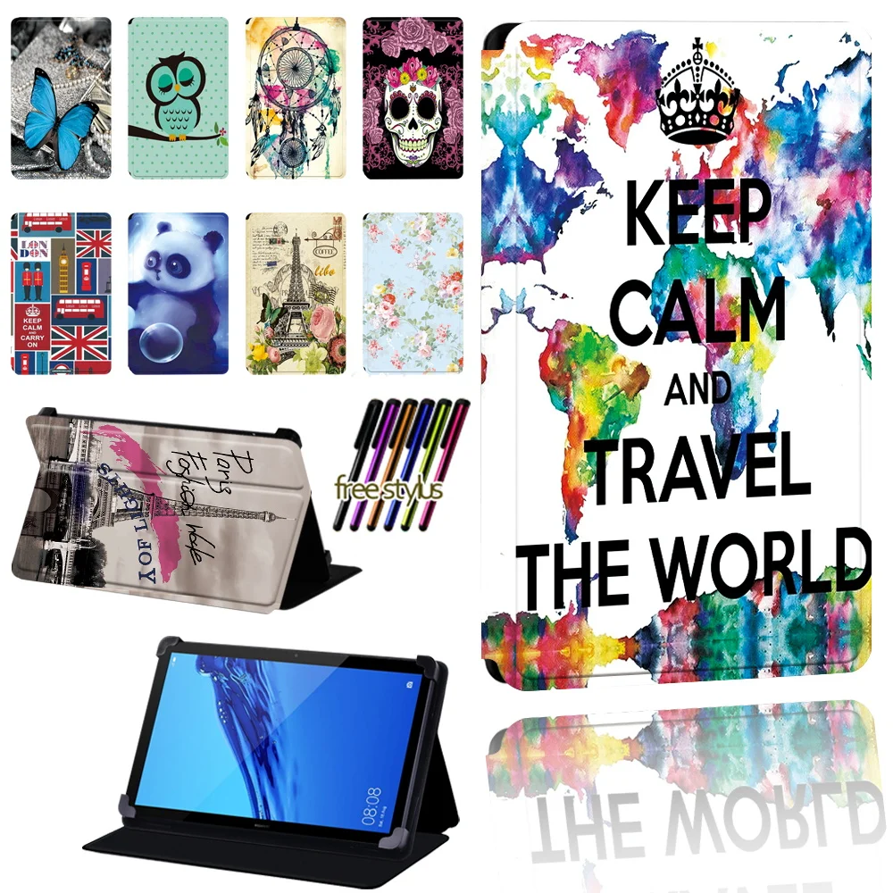 

For Huawei MediaPad T1 7.0"/T1 8.0"/T1 10/T2 10 PRO/T3 7.0/T3 8.0/T3 10 9.6"/T5 10 Leather Adjustable Tablet Cover+pen