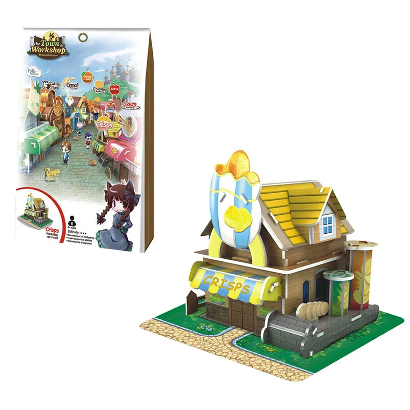 

Hot Cubic Fun 3D Puzzle Landscape 3D World Style Assembly House Handmade Paper Puzzle 3D Model Learning Education Puzzle Toy