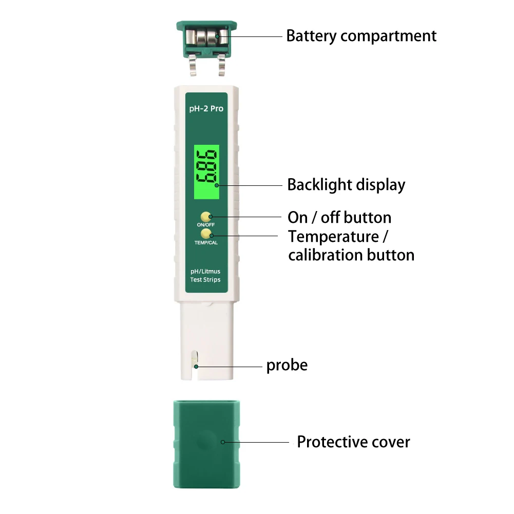 

Digital LCD PH Meter Pen Tester 3-point Automatic Calibration Aquarium Pool Water Quality Purity Test Tools Paper Tester