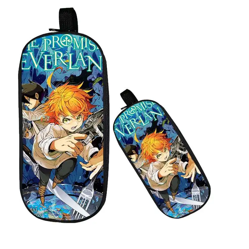 

The Promised Neverland 3D harajuku Girls Pencil Case Women Portable Pen Bag Children School Organizer Wallets Makup Bag Purses