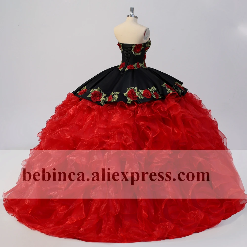 Two pieces suits Mexican Charra Quinceanera Dresses Ball Gown Sweet 15 Dress Vestidos 16 Anos