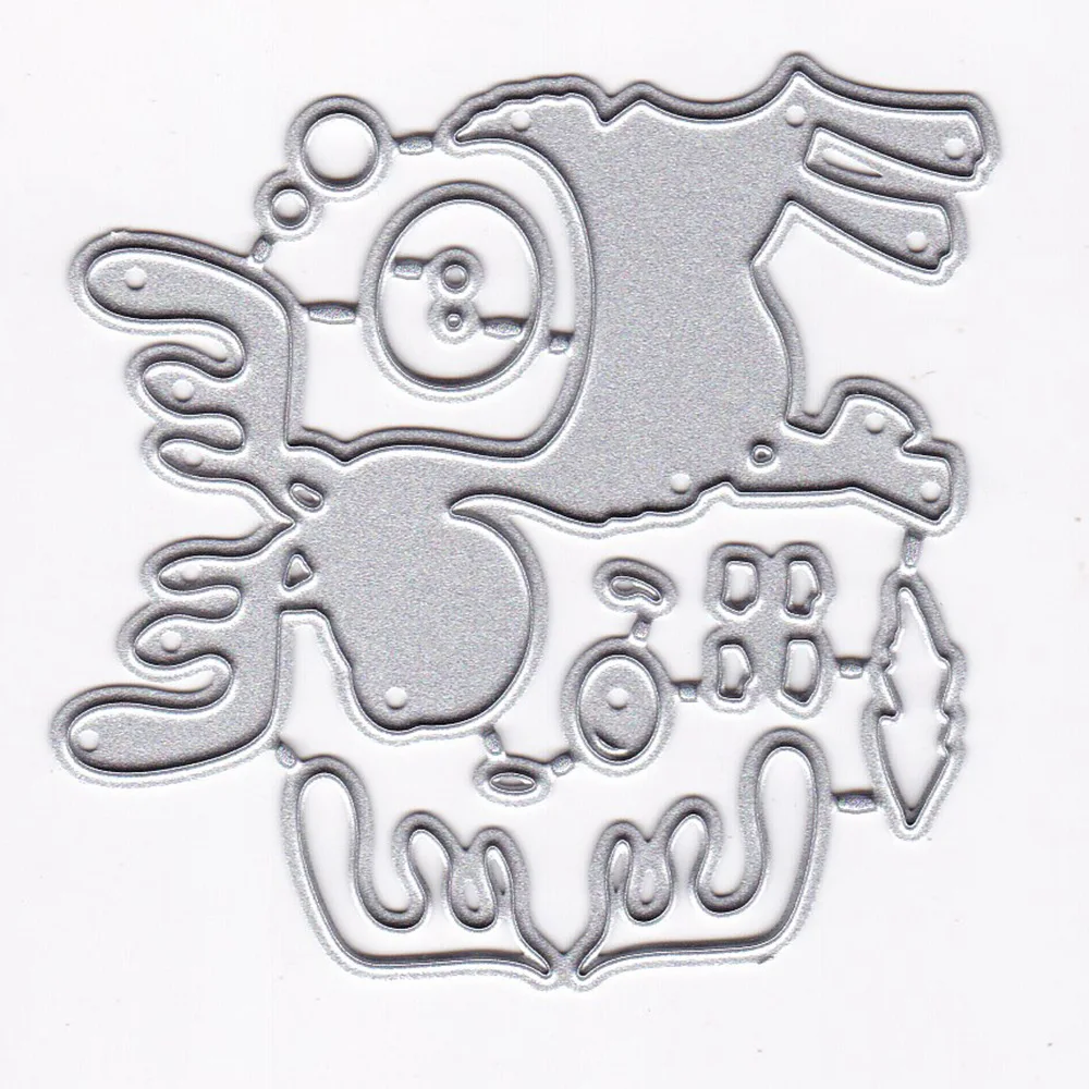 Мультяшный Рождественский олень металлические Вырубные штампы рукоделие для