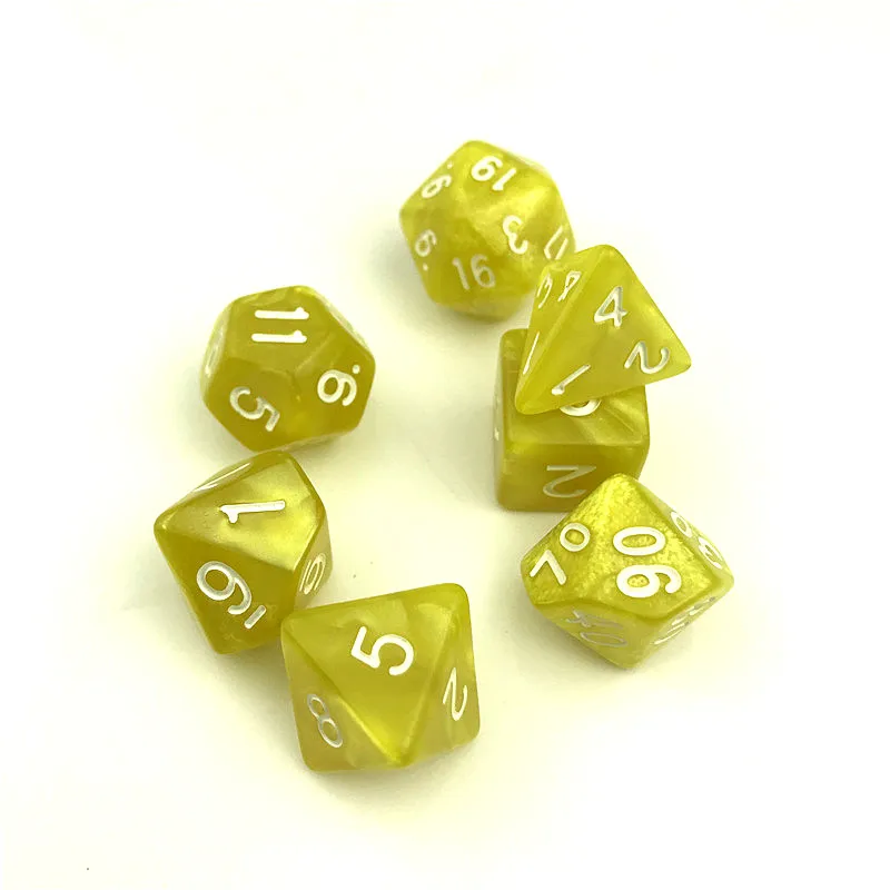 7 шт./компл. кости D4-D20 многосторонний игральные кости 9 видов цветов Настольный полиэдральный набор акриловых Пластик детский набор игрушек