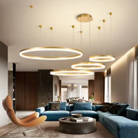 modern pendant lights for goldblackcoffee living room dining room circle rings acrylic aluminum body led ceiling lamp fixtures