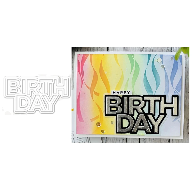

JC 2021 New Arrival BIRTHDAY Words Metal Cutting Dies for Scrapbooking Decor Stencil Handmade Card Make Model Craft Mold Die Cut