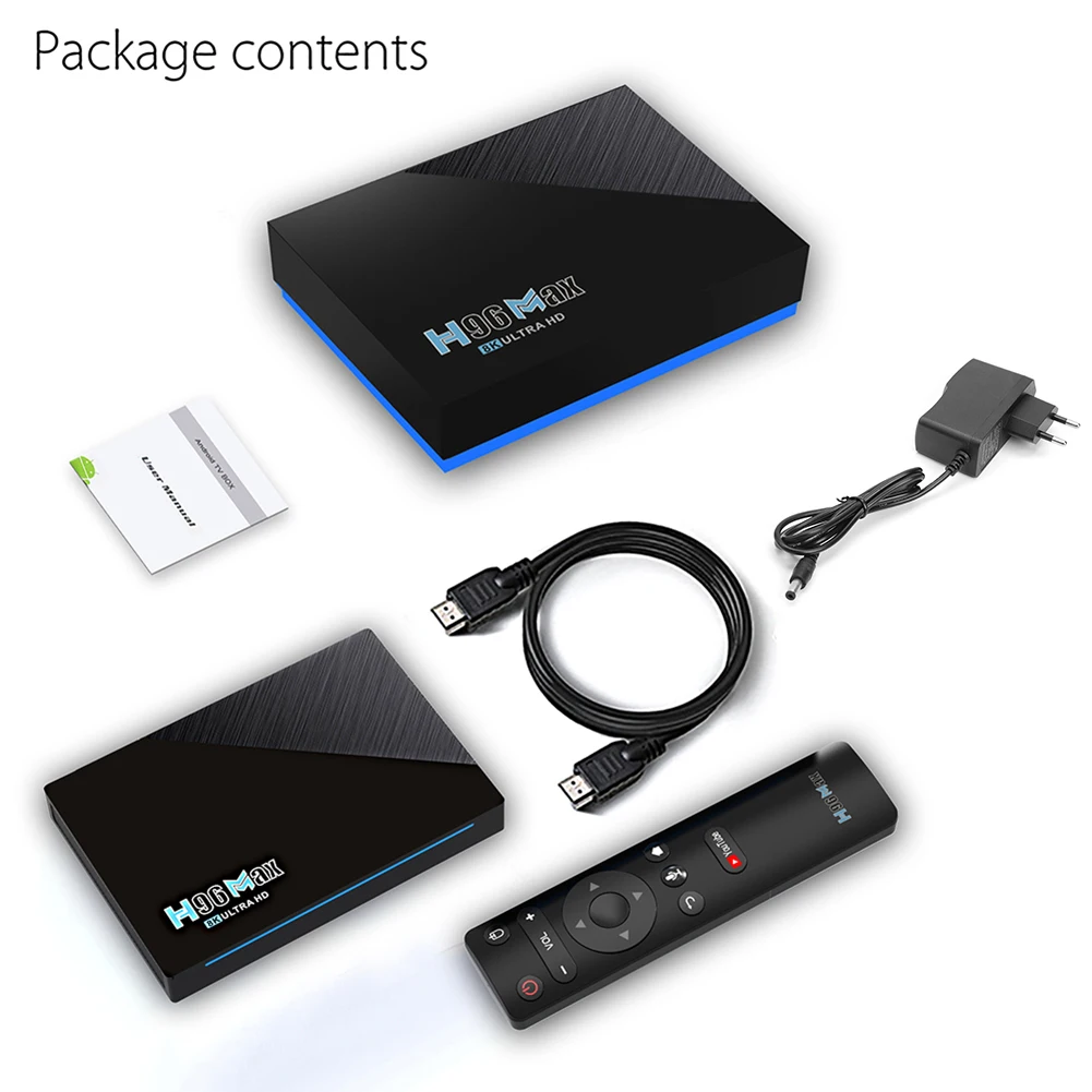 

Android 11 TV Box H96 MAX 3566 rockchip cpu 4GB 32GB 2.4G 5G Wifi BT4.0 USB3.0 1000M 8K Google Voice Youtube