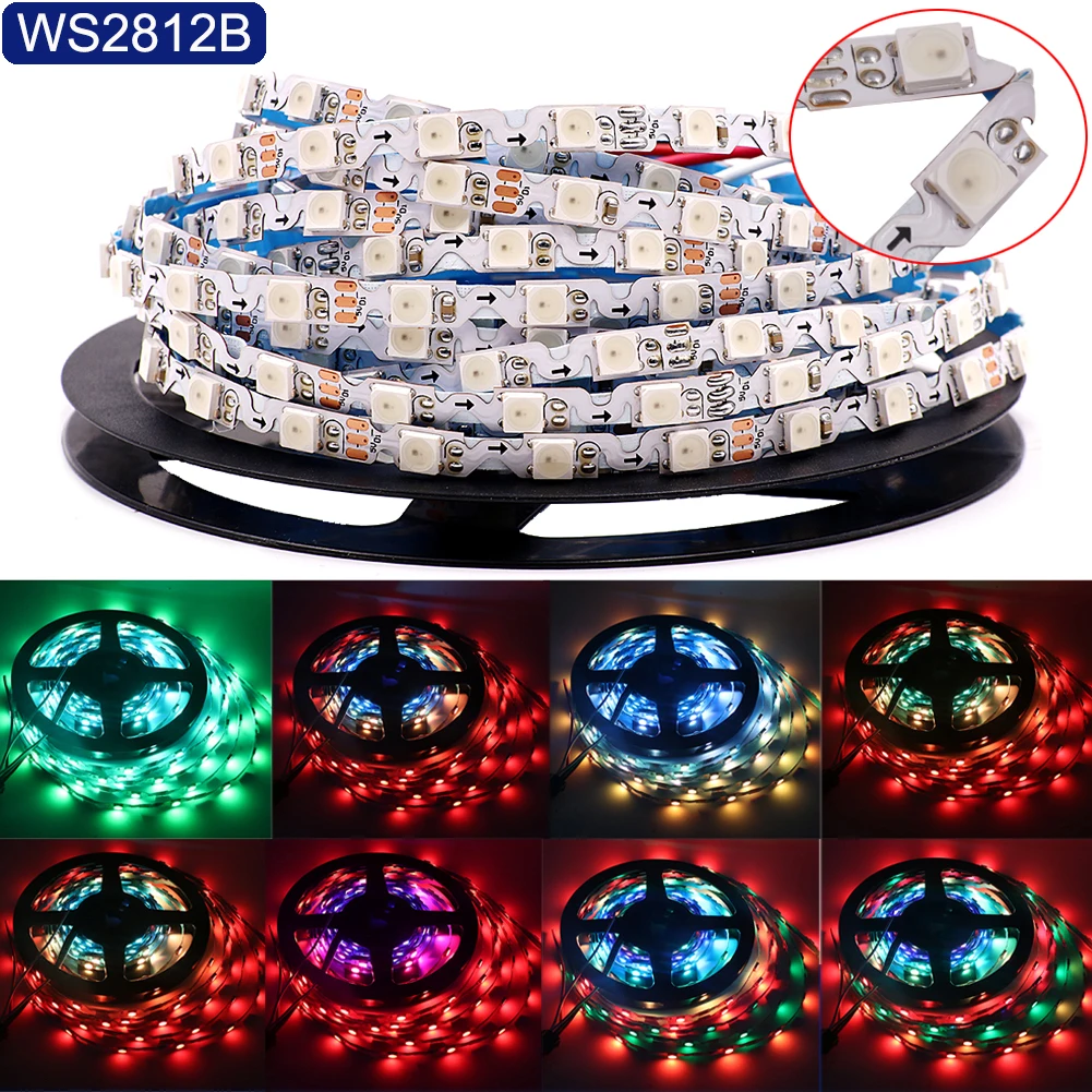 S-образный светодиодный ленточный светильник 5 в 2835 5050 WS2812B м 300LED свободный изгиб