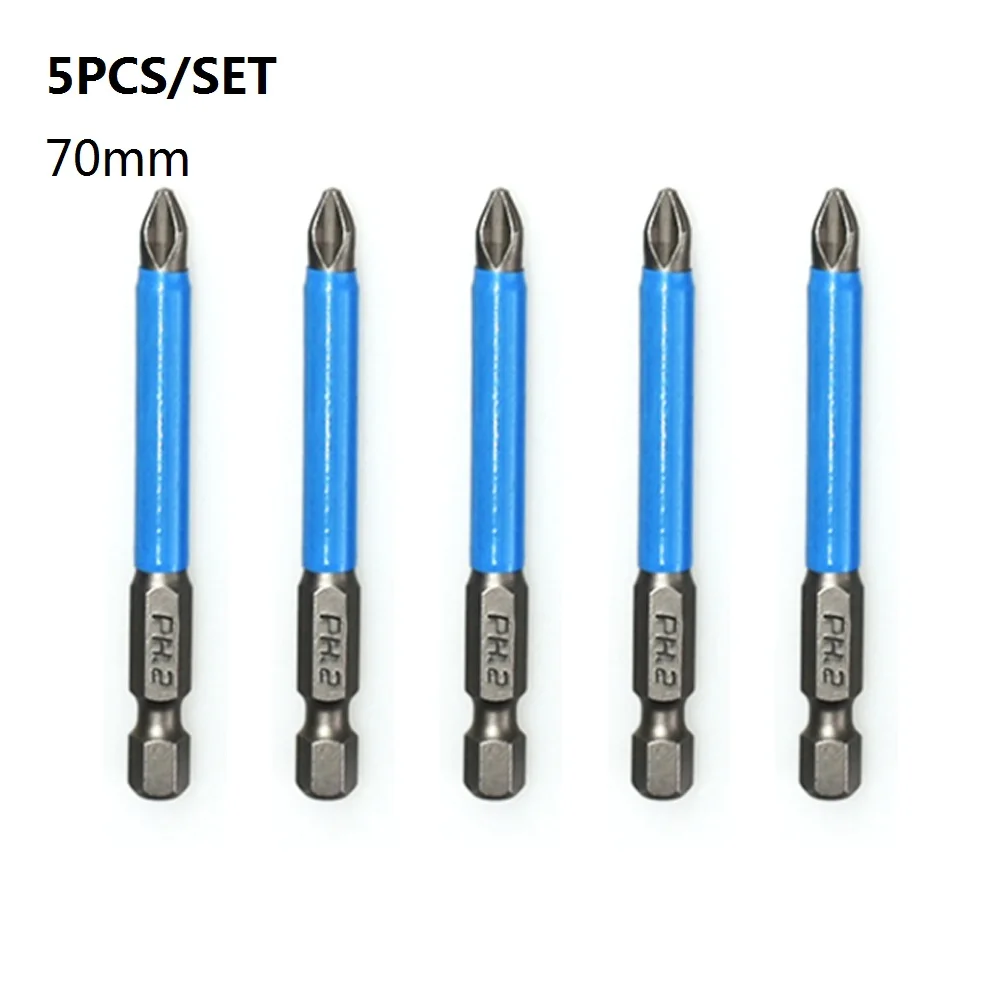 

6pcs 1/4 Inch PH2 Magnetic Hex Shank Screwdriver Bit Set Anti-slip Professional Precision Bits For Electrician Screwdrivers