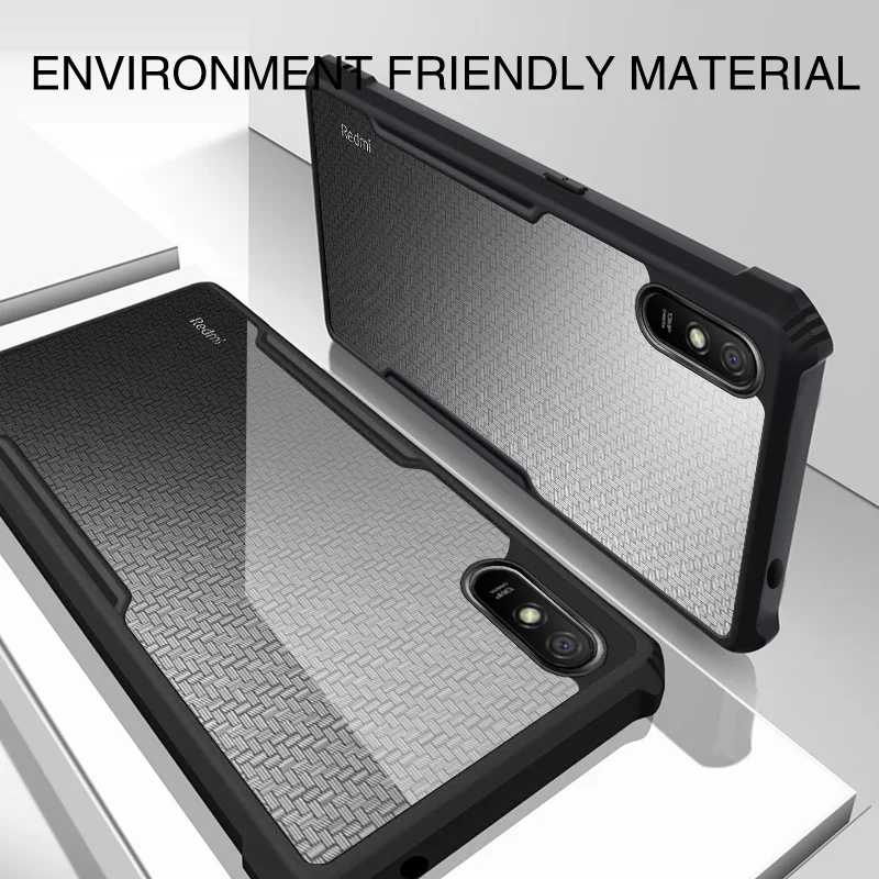 For Xiaomi Redmi 9A Case 6.53 inch Braid Style Acrylic PC + TPU Shockproof Armor Back Cover for Bumper | Мобильные телефоны и