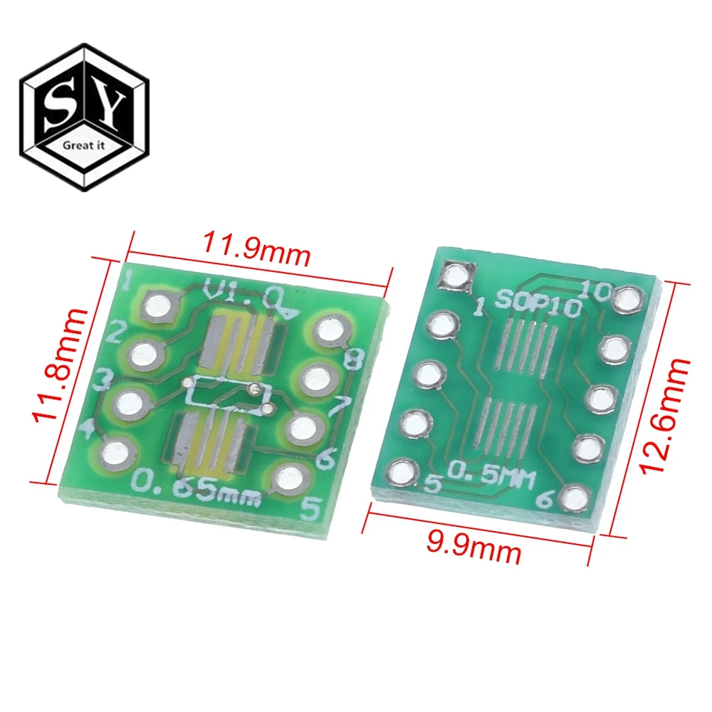Great IT 7 шт. = 7 значение* 1 шт. печатная плата комплект SMD поворот к DIP SOP MSOP SSOP TSSOP SOT23 8 10 14 16 20 24 28 SMT To DIP