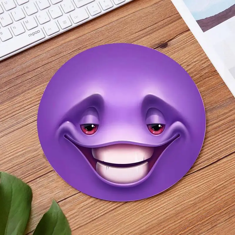 Игровой коврик для мыши с забавными краями и фиксацией лица Удобный круглый