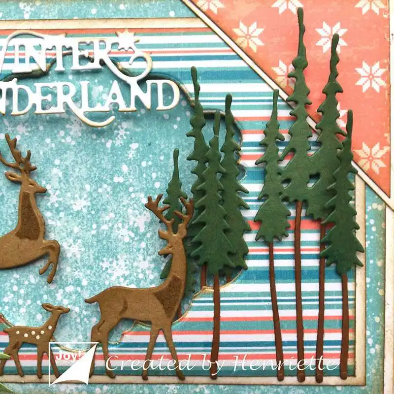 DIY cutting die Christmas Elk Tree Metal Cutting Dies Embossing Scrapbooking Stencil Craft Cut For Card Handmade | Дом и сад