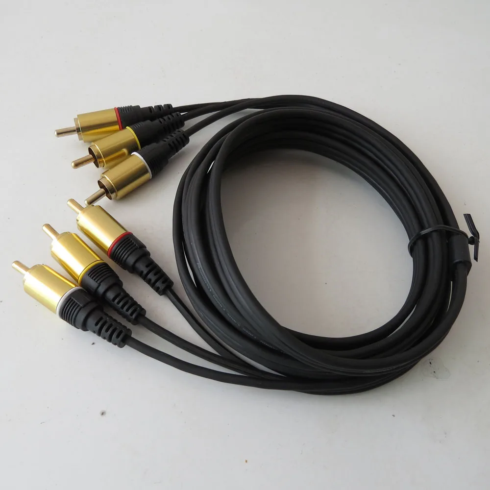 5 шт. 2 метра 6 футов 3RCA на аудио кабель позолоченный|audio cable gold plated|audio cable3rca |
