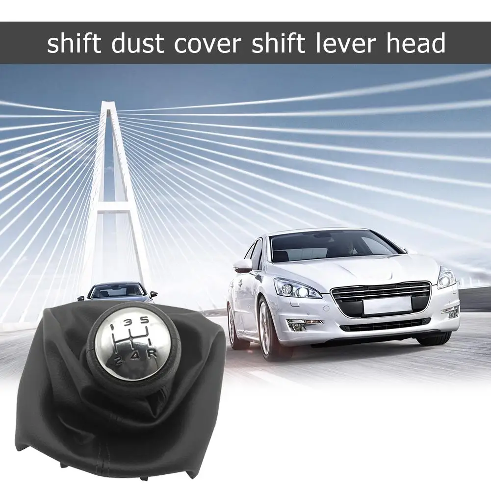 

5 Speed Gear Shift Knob Lever Shifter Gaitor Boot PU Leather For Peugeot 307 207 406 Citroen C3 C4 C5 Car Parts Dust Cover