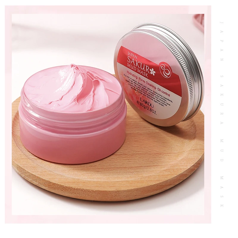 

2021Sakura Mud Face Mask Oil Control Anti-Aging Moisturize Whitening Mud Mask Remove Wrinkle Blackhead Pores TSLM1