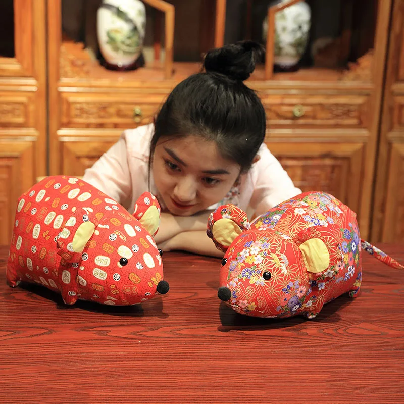 1 шт. 23 см китайский новый год высокое качество красная плюшевая мышь супер мягкая