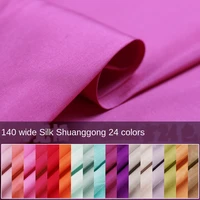 customized 140 wide solid color shuanggong slub fabric skinny solid gorgeous color multicolor garment diy thai raw silk for suit