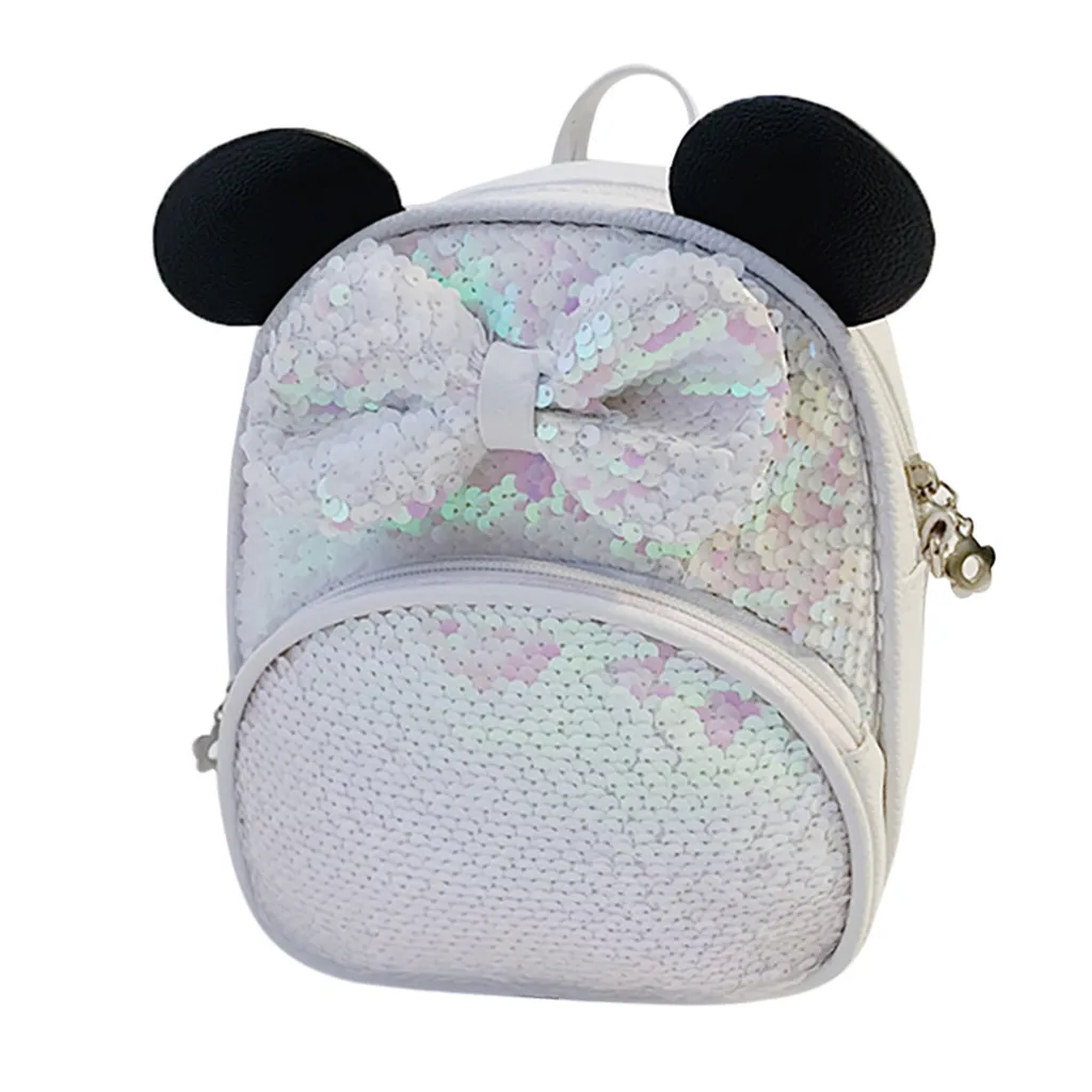 

Kids Cartoon School Backpack Girls Sequin Travel Shoulder Bag Hiking Backpacks For Girls Cute Mouse Ear Shaped Small Bags Sac