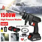 Беспроводной пистолет для мойки автомобиля под высоким давлением, 1500 Вт, 50 бар, 30000 мАч, пеногенератор, водяной пистолет-распылитель с 2 аккумуляторами 98VF