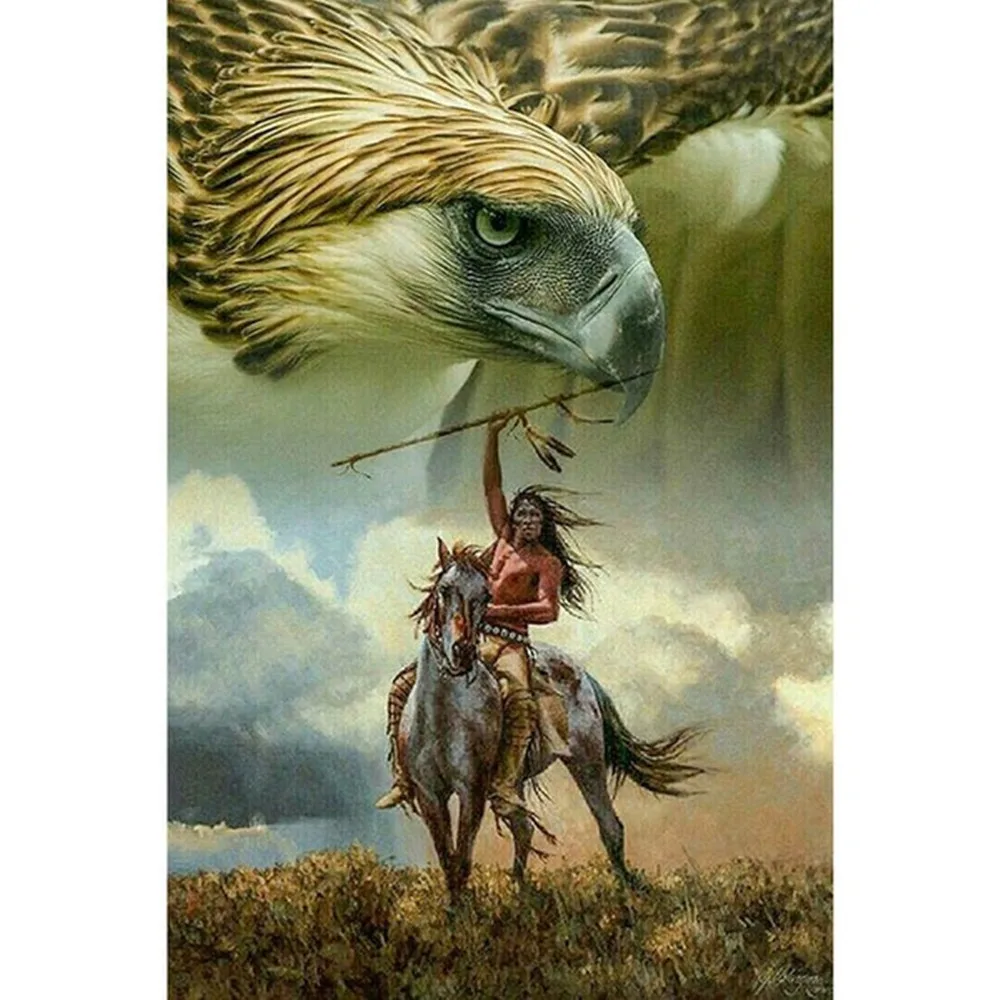 

Eagle And Warrior Figure DIY Painting By Numbers Wall Art Picture Acrylic Painting For Home Decoration Drop Shipping 60x75cm