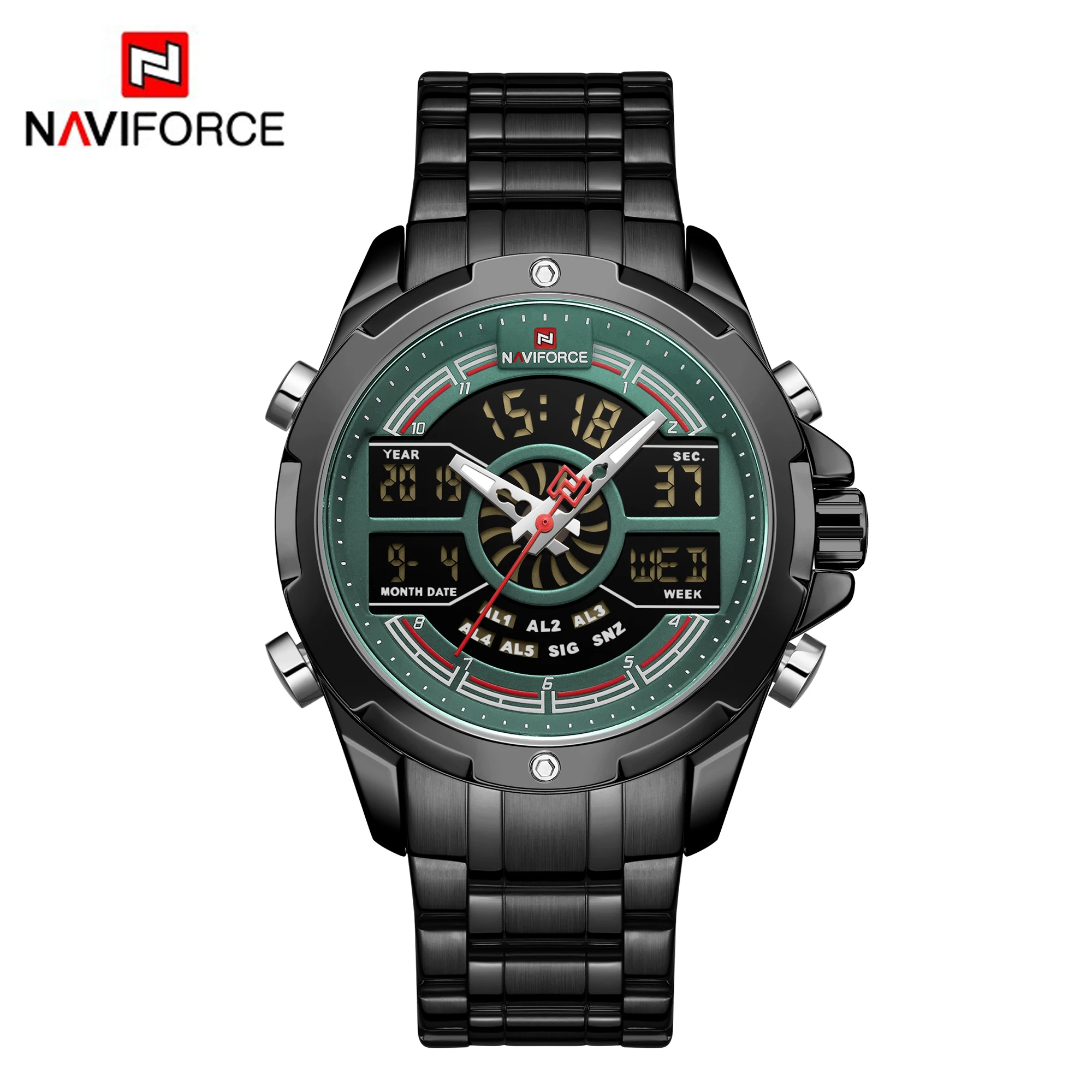 NAVIFORCE Top Brand Men Watches Stainless Steel Quartz Watch Chronograph Military Clock Sport Wrist Relogio Masculino | Наручные часы