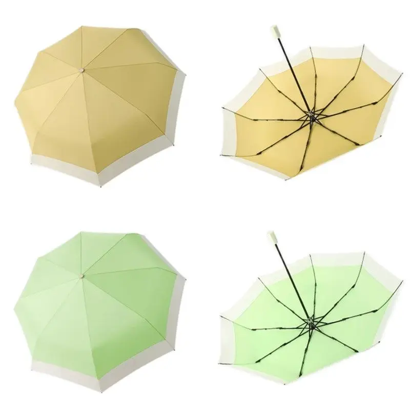 

Girls Colorful Paraguas 3 Folding Rain Umbrella for Women High Quality Wind Resistant Folding Umbrella