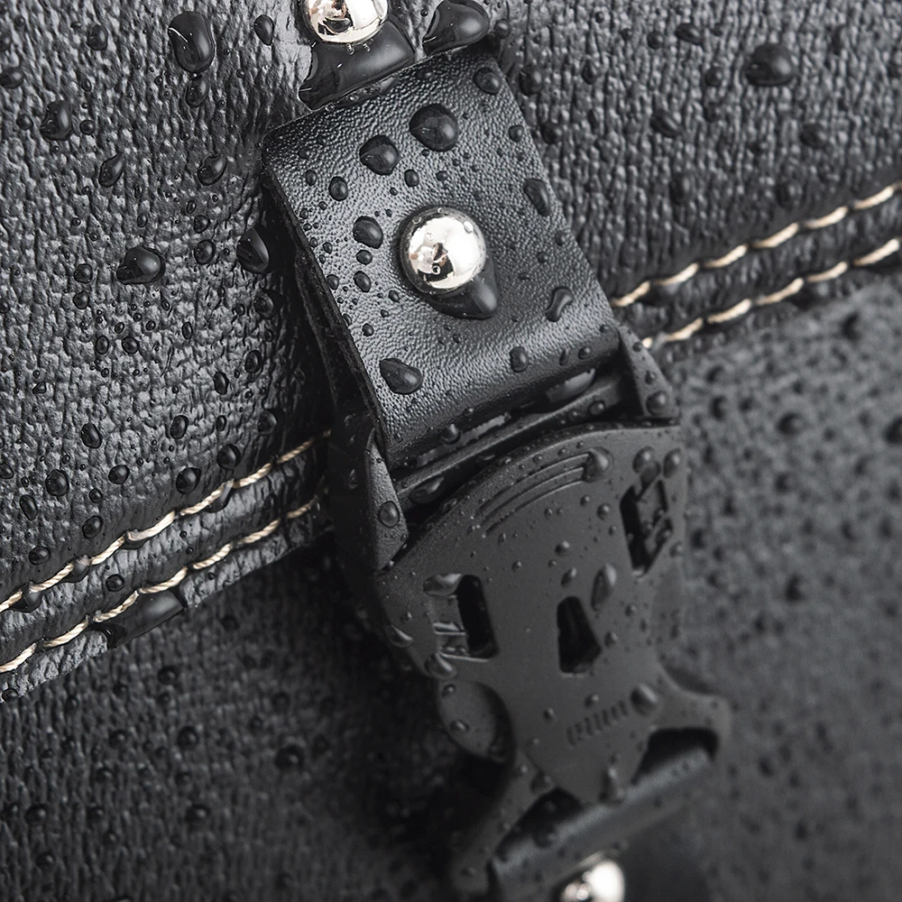 Мотоциклетная черная сумка-седло из искусственной кожи с боковым зажимом