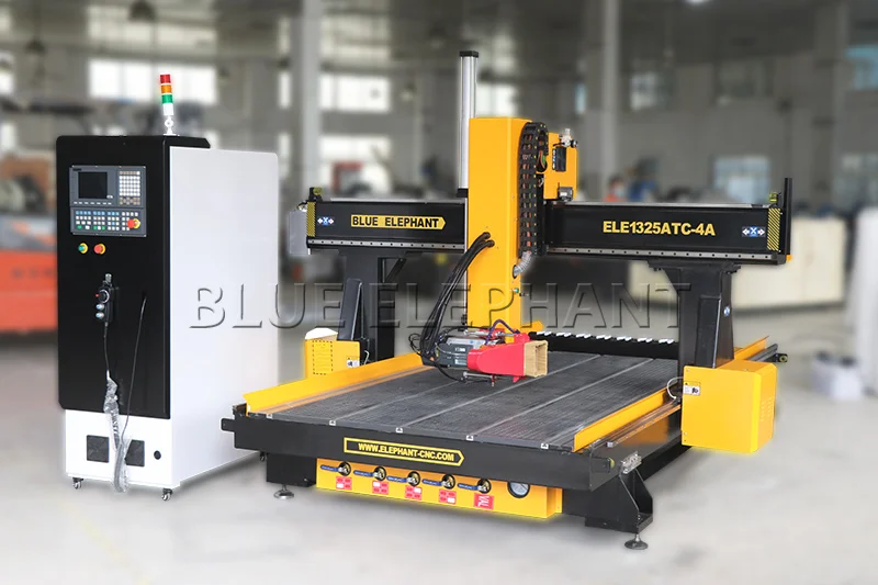 Синий слон CNC 1325 4 оси ATC деревянный кухонный шкаф дверь режущий маршрутизатор высокий Z лимит ЧПУ Резьба Машина для мебельной панели