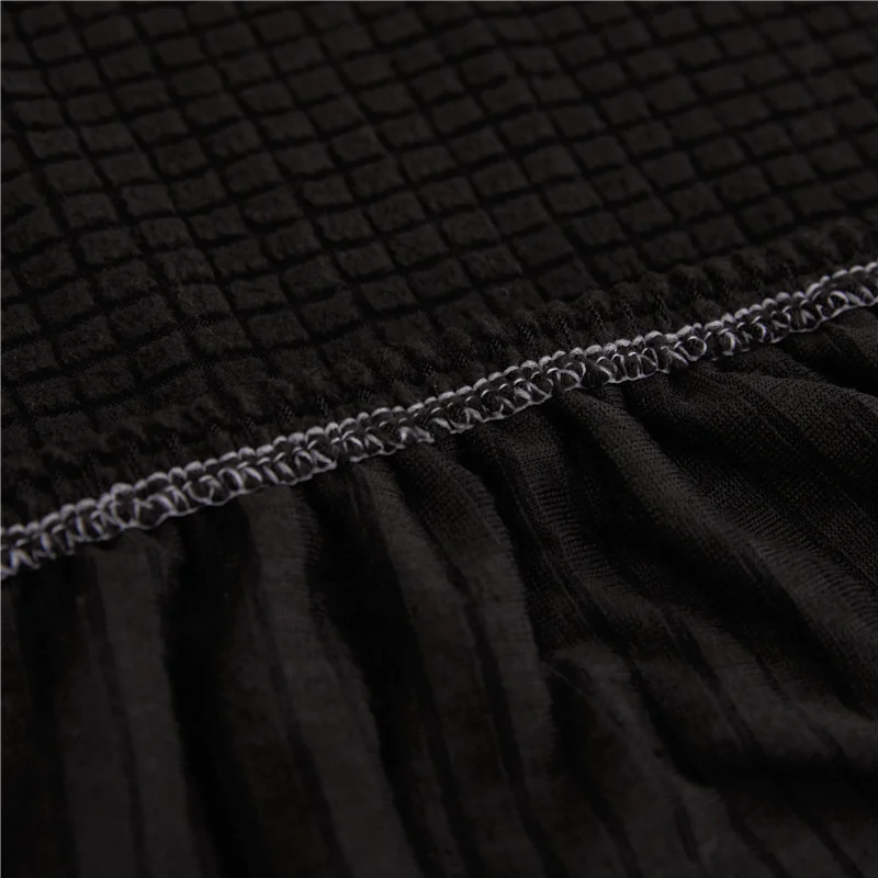 

Plaid Corn Fleece Fabric Black Sofa Cover For Living Room Solid Color All-inclusive Modern Elastic Corner Couch Slipcover 45012