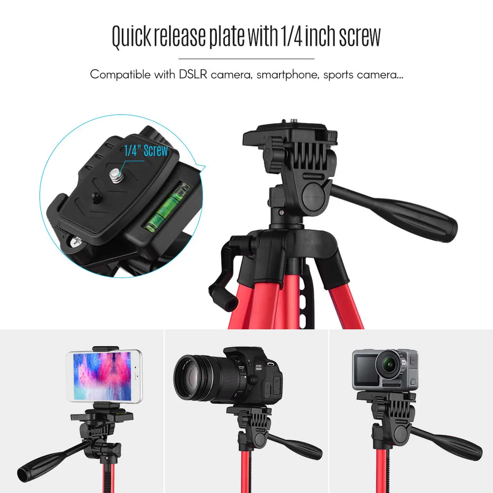 Штатив для фотокамеры Andoer легкий держатель телефона из алюминиевого сплава с