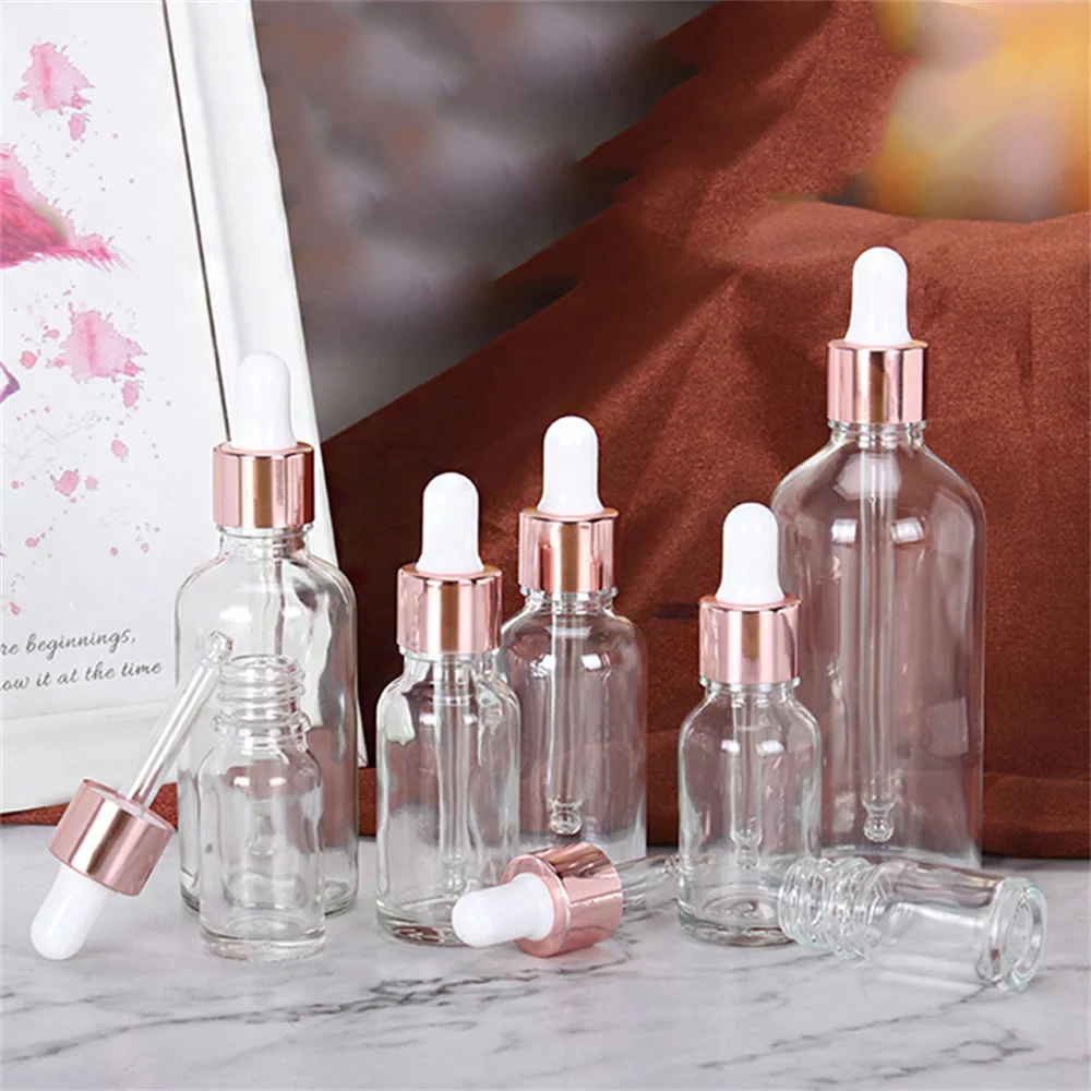 

5/10/15/20/30/50/100ml Glass Dropper Bottle Empty Clear Perfume Essential Oil Refillable Roller Ball Bottle Cosmetic Containers