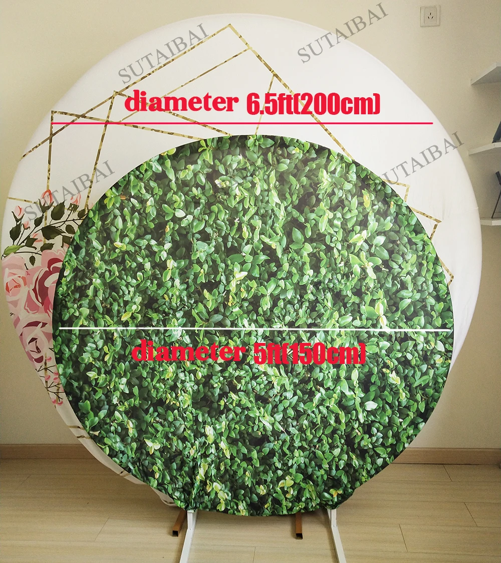 

Pink Happy Birthday Party Round Backdrop Photography Background Birthday Party Decor Banner Circle Background Cover