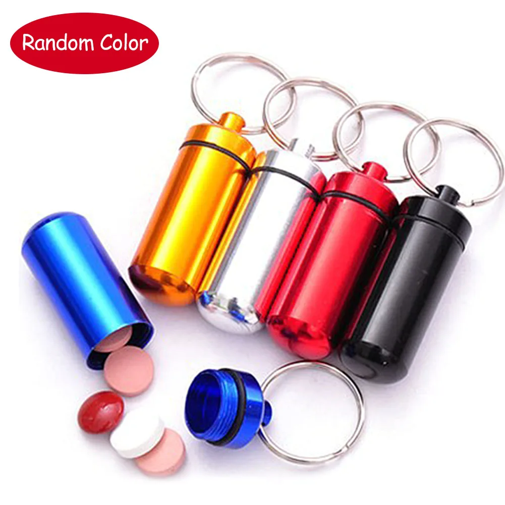 5 шт Мини ящик для хранения таблеток с брелком портативный водонепроницаемый