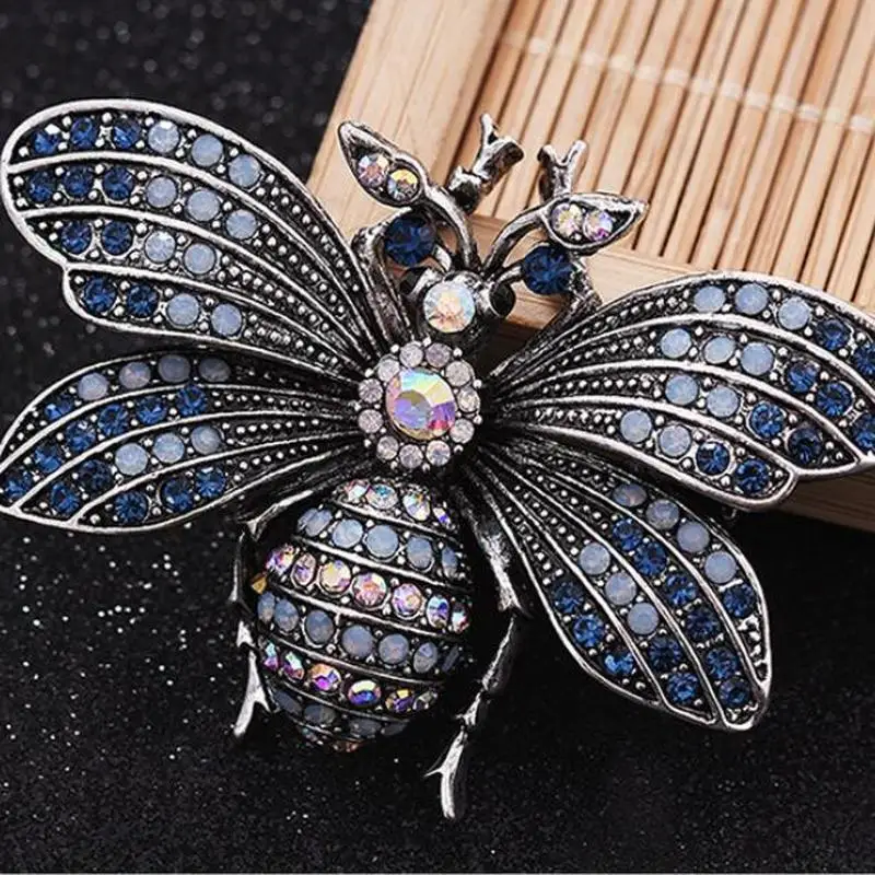 Стразы Винтажная брошь в виде насекомого с кристаллами булавка женские модные
