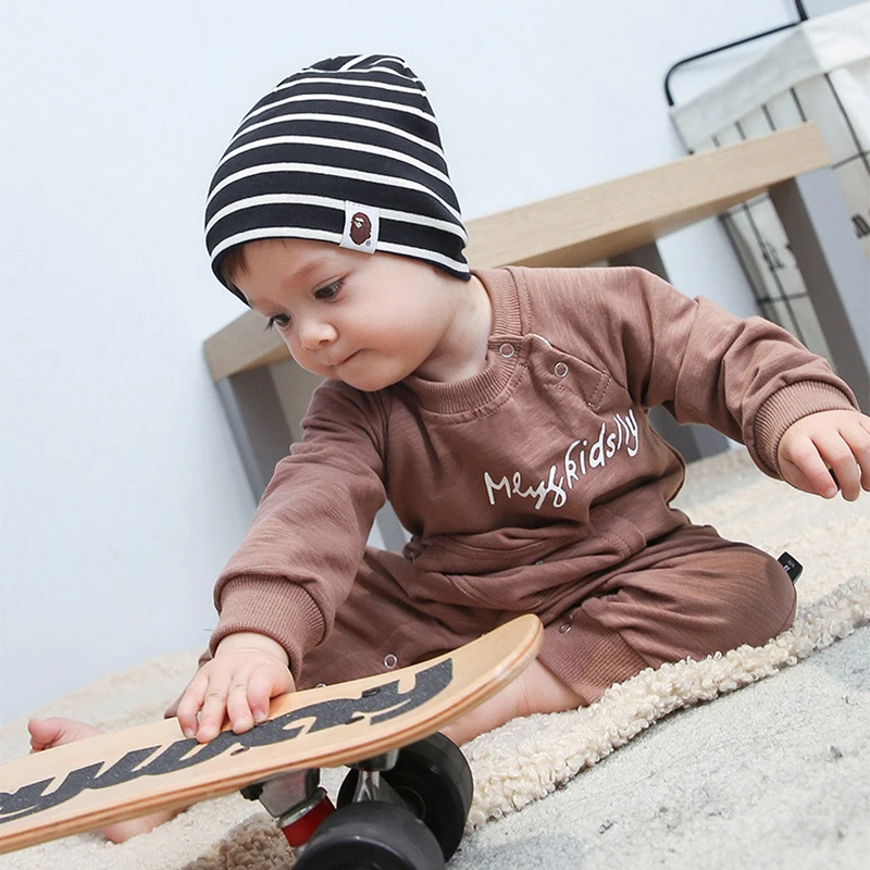 Вязаная шапочка для малыша новорожденных мальчиков и девочек полосатый тюрбан