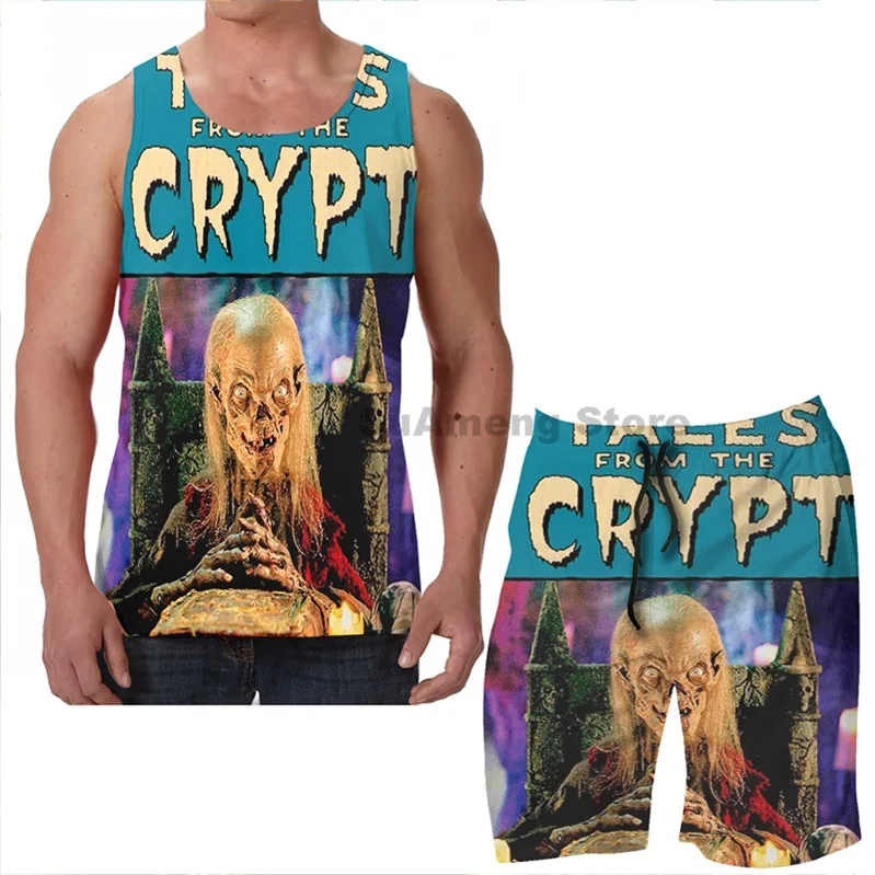 Майка с забавным принтом для мужчин и женщин пляжные шорты надписью tales from the crypt